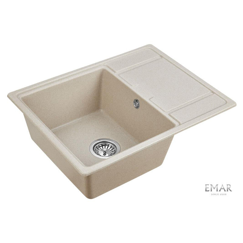 Изображение товара Кухонная мойка Emar Quartz EMQ-1650.Q Берилл 65 см, матовая, искусственный камень