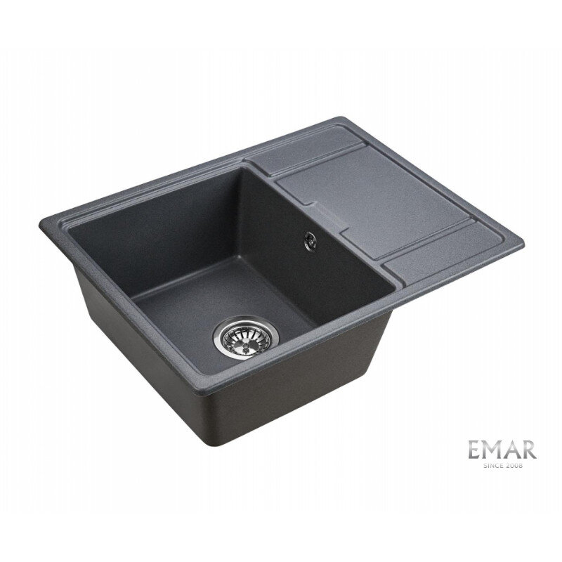 Изображение товара Кухонная мойка из искусственного камня EMQ-1650.Q 65 см антрацит Россия