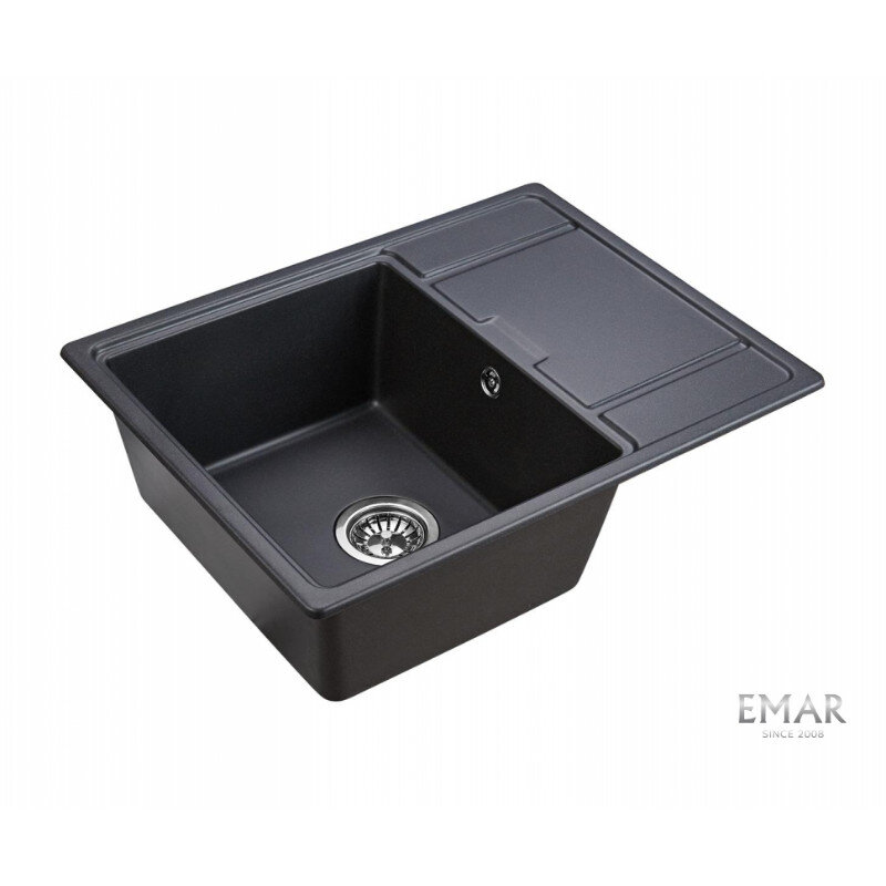 Изображение товара Мойка кухонная Emar Quartz EMQ-1650.Q Оникс 65 см, цвет оникс