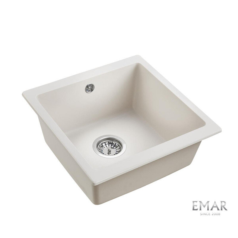 Изображение товара Мойка кухонная Emar Quartz EMQ-1455.P Агат 45,5 см, цвет агат