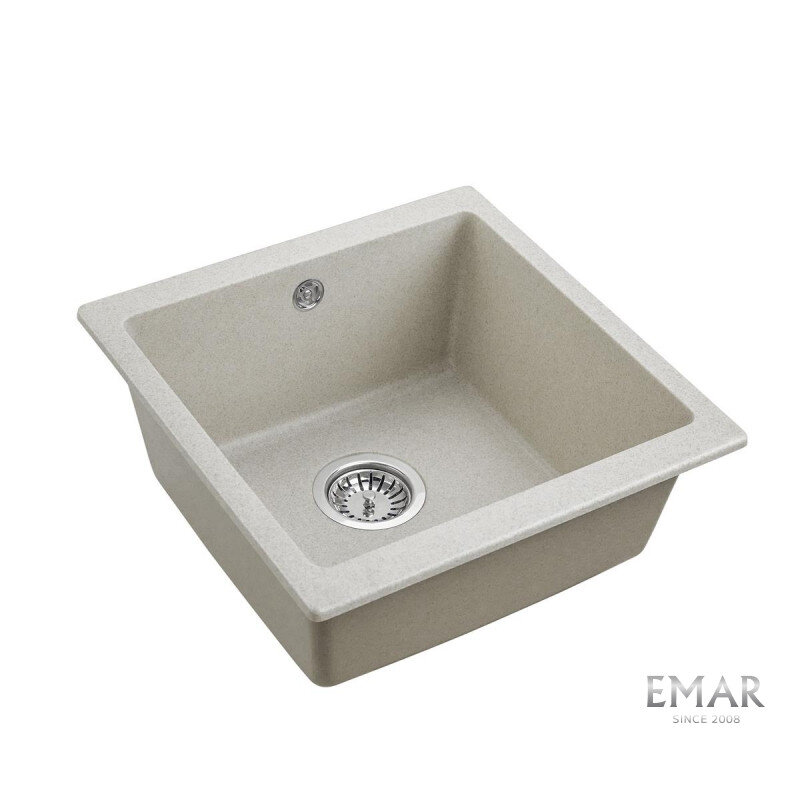 Изображение товара Мойка кухонная Emar Quartz EMQ-1455.P Барит 45,5 см, цвет барит