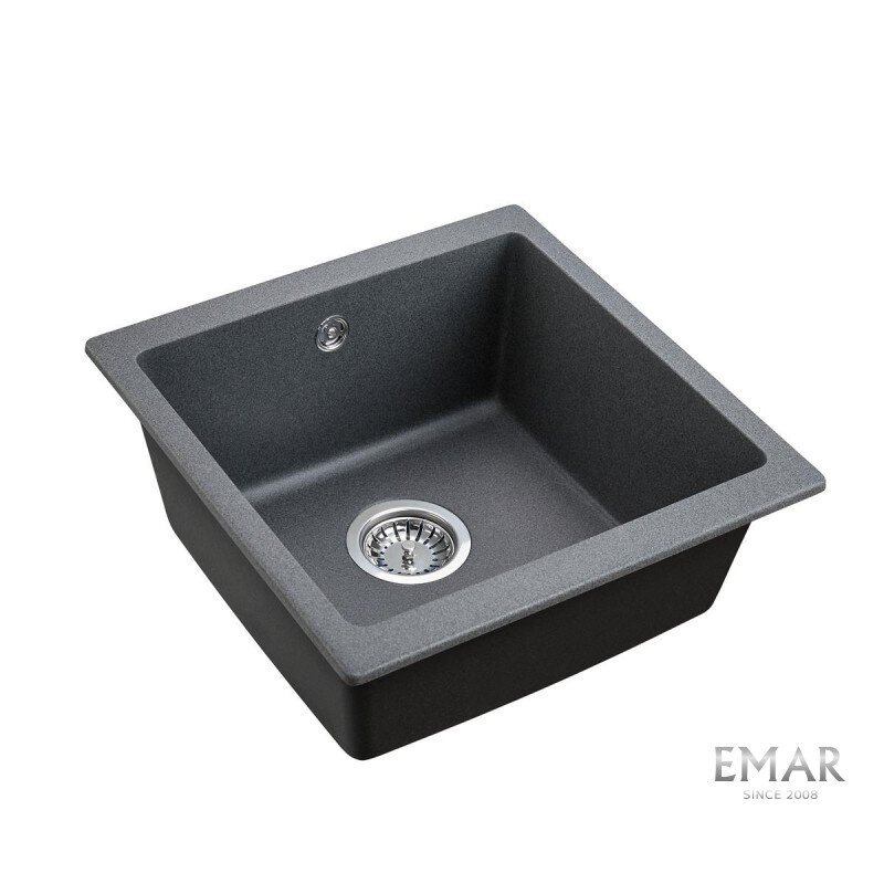 Изображение товара Мойка кухонная Emar Quartz EMQ-1455.P Антрацит 45,5 см, цвет антрацит