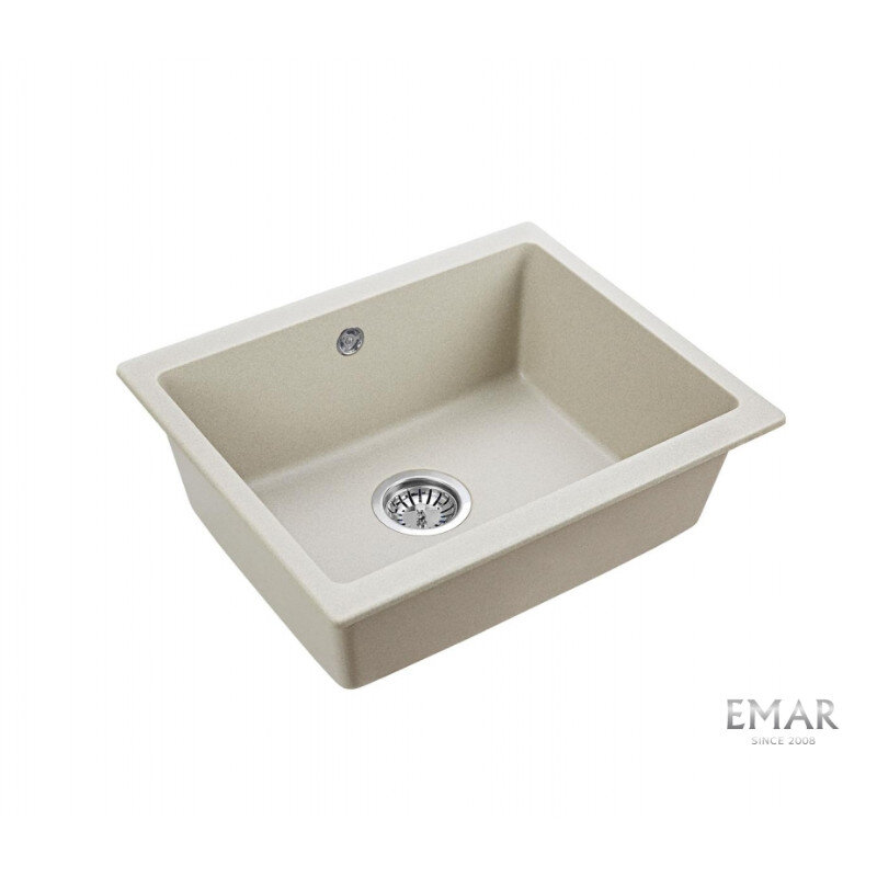 Изображение товара Кухонная мойка Emar Quartz EMQ-1555.P Барит 55,5 см, матовая, Россия