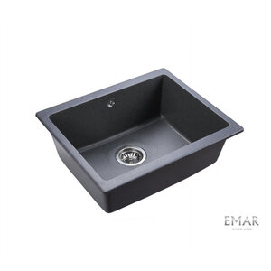 Изображение товара Кухонная мойка Emar Quartz EMQ-1555.P антрацит 55,5 см угловая