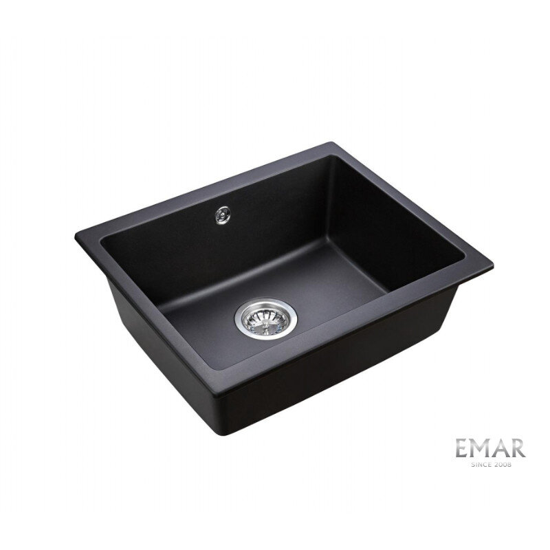 Изображение товара Мойка кухонная Emar Quartz EMQ-1555.P Морион 55,5 см, цвет морион