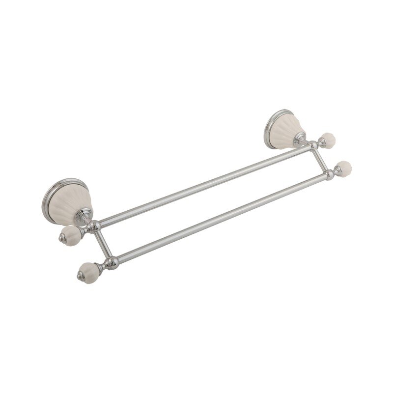 Изображение товара Полотенцедержатель Migliore Olivia двойной 54 см в стиле ретро из латуни и керамики