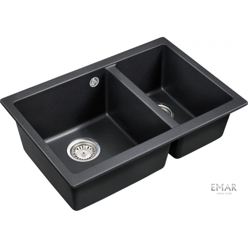 Изображение товара Мойка кухонная Emar Quartz EMQ-2665.PL Морион 66,5 см искусственный камень