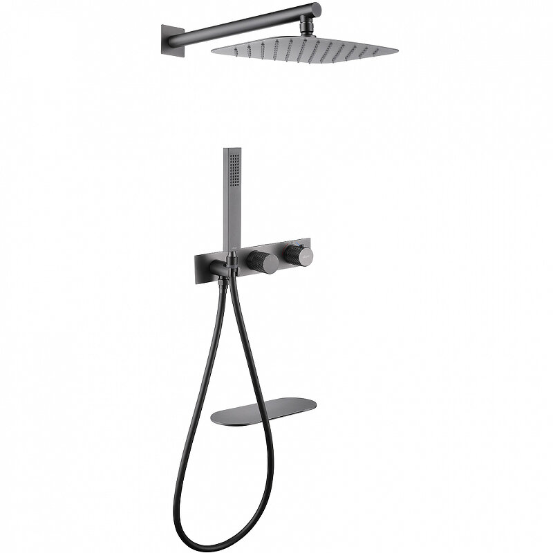 Изображение товара Душевая система Abber Rund AF8750NG, термостатическая, встроенная, никель