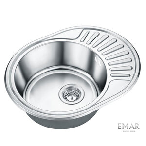 Изображение товара Мойка кухонная Emar Steel 5745 из нержавеющей стали 57 см глянцевая