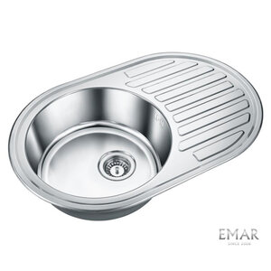 Изображение товара Мойка кухонная Emar Steel 7750 77 см нержавеющая сталь глянец Россия