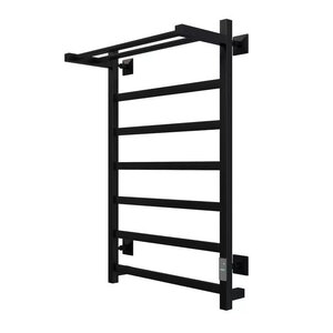 Изображение товара Полотенцесушитель электрический Aringa Порто, ширина 50 см, высота 80 см, с полкой, диммер справа, цвет черный, AR03010BL Изображение товара Полотенцесушитель электрический Aringa Порто, ширина 50 см, высота 80 см, с полкой, диммер справа, цвет черный, AR03010BL
