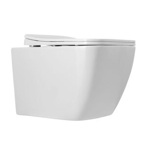 Изображение товара Унитаз подвесной Art&Max Maxima AM010CHR/AM010SC, безободковый, сиденье микролифт, белый