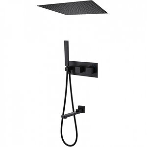 Изображение товара Душевая система Abber Daheim AF8254B, термостатическая, на 3 потребителя, цвет черный матовый