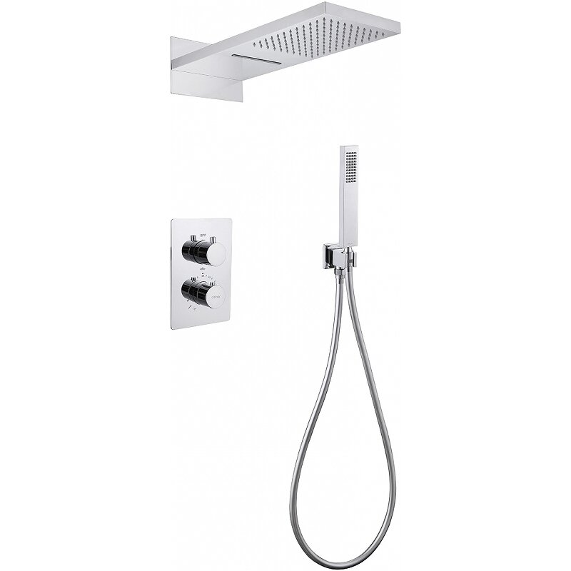 Изображение товара Душевая система Abber Weiss Insel AF8052, термостатическая, на 2 потребителя, цвет хром