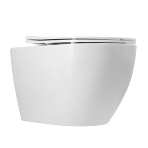 Изображение товара Унитаз подвесной Art&Max Bianchi AM9311CHR/SC, безободковый, сиденье микролифт, белый Изображение товара Унитаз подвесной Art&Max Bianchi AM9311CHR/SC, безободковый, сиденье микролифт, белый