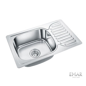 Изображение товара Мойка кухонная Emar Steel 6642, 66 см, нержавеющая сталь, цвет сталь глянец