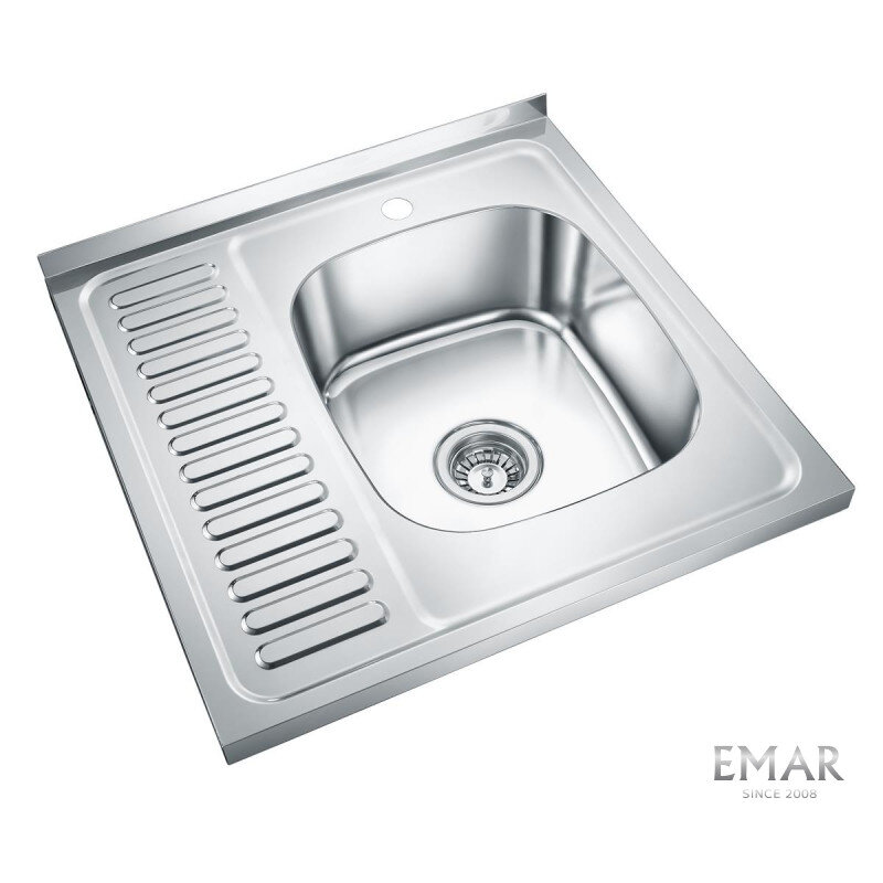 Изображение товара Кухонная мойка Emar Steel T6060RQ Decor 60 см из нержавеющей стали Изображение товара Кухонная мойка Emar Steel T6060RQ Decor 60 см из нержавеющей стали