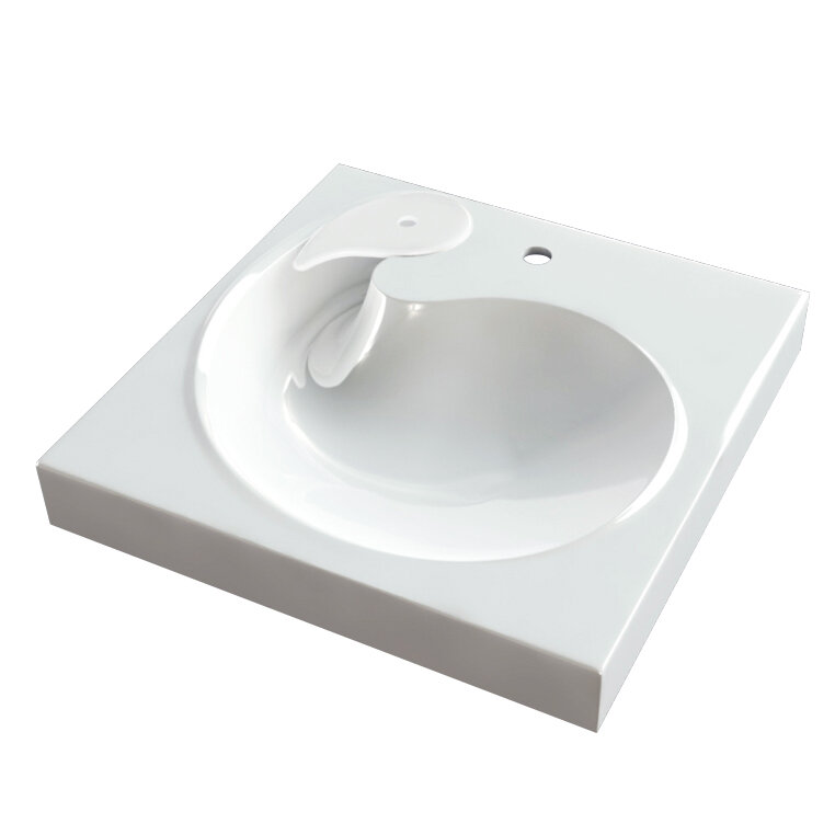 Изображение товара Раковина на стиральную машину Reflexion Beta RF6060BT из искусственного мрамора, белая