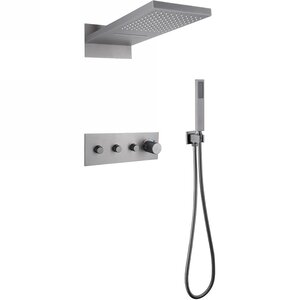 Изображение товара Душевая система Abber Rund AF8752NG, термостатическая, на 2 потребителя, цвет никель