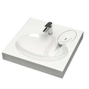 Изображение товара Раковина для стиральной машины Reflexion Gamma RX6060GM из искусственного мрамора, 60 см белая