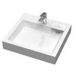 Раковина на стиральную машину Reflexion Delta RX6055DE, 60 см, искусственный мрамор, белая - фото 1