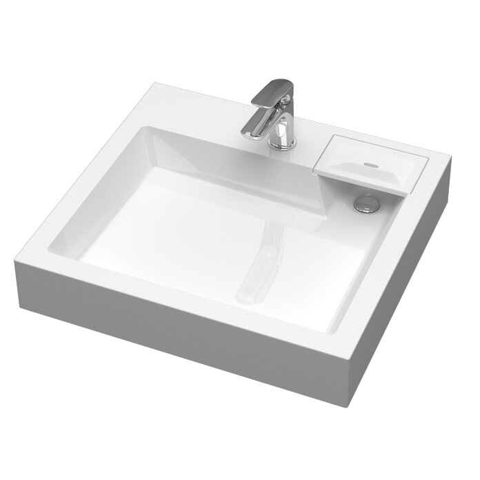 Изображение товара Раковина Reflexion Delta RX6055DE для стиральной машины 60 см искусственный мрамор белая