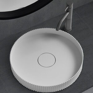 Изображение товара Раковина Abber Stein AS2604, 40 см, накладная, искусственный камень, цвет белый матовый