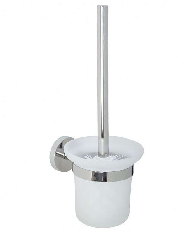 Изображение товара Ершик для унитаза Nofer Niza 16857.B из нержавеющей стали и стекла, настенный монтаж