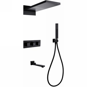 Изображение товара Душевая система Abber Daheim AF8253B, термостатическая, на 3 потребителя, цвет черный матовый