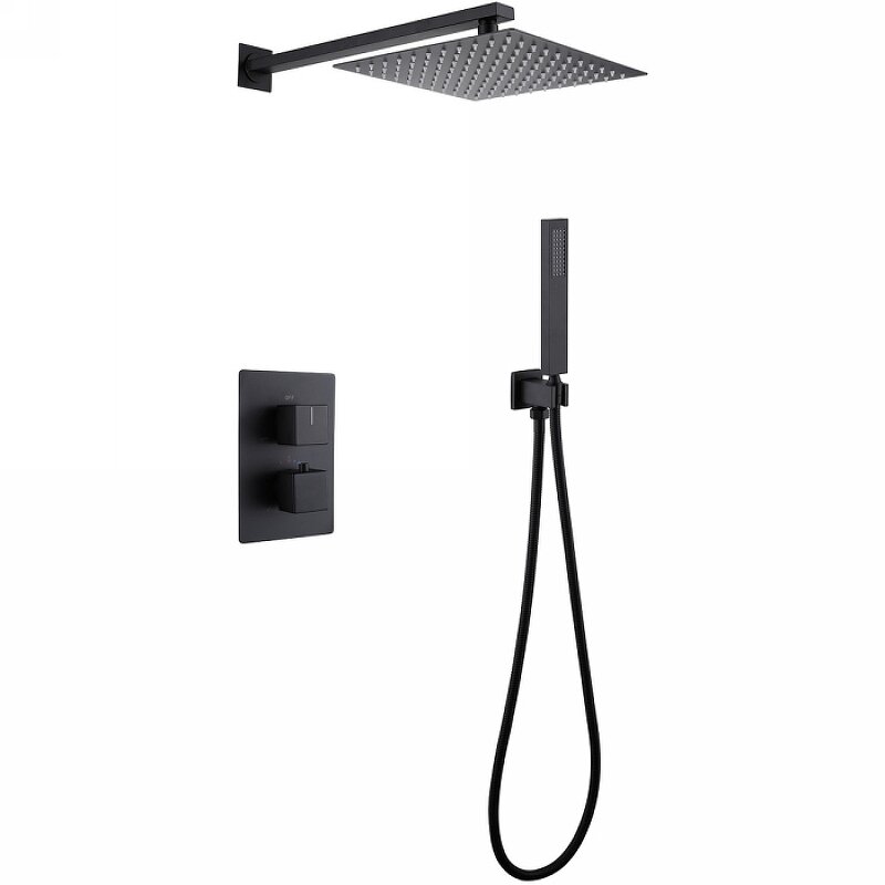 Изображение товара Душевая система Abber Daheim AF8251B термостатическая черный матовый встроенная