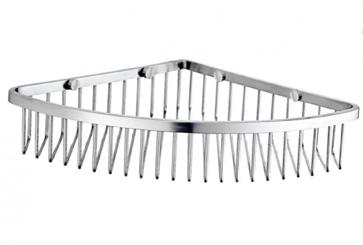 Изображение товара Полка для ванной комнаты Nofer, угловая, цвет нержавеющая сталь матовая, 09063.S