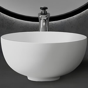 Изображение товара Раковина Abber Stein AS2617, 40 см, накладная, искусственный камень, цвет белый матовый