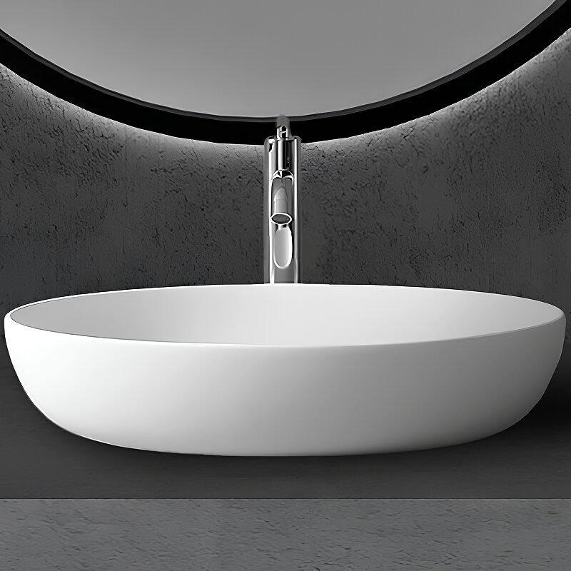 Изображение товара Раковина Abber Stein AS2619, 60 см, накладная, искусственный камень, цвет белый матовый