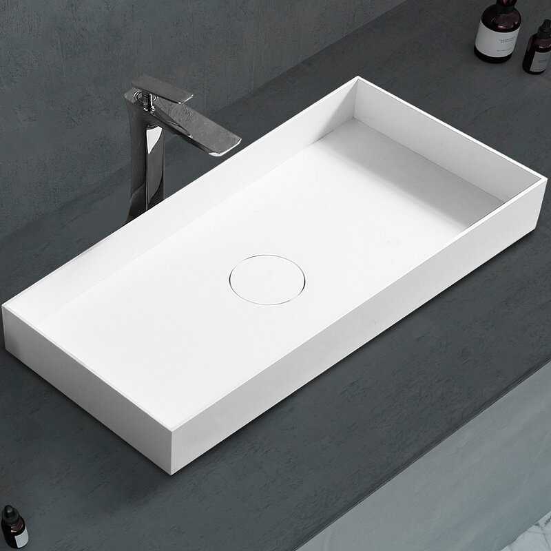 Изображение товара Раковина Abber Stein AS2622, 80 см, накладная, искусственный камень, цвет белый матовый