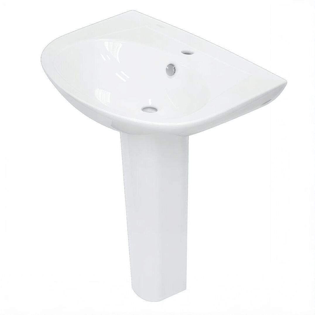 Изображение товара Раковина Sanita Luxe Classic WB.PD/Classic/65-C/WHT.G/S1 с пьедесталом PD.FS/Classic/N/WHT.G/S1 Изображение товара Раковина Sanita Luxe Classic WB.PD/Classic/65-C/WHT.G/S1 с пьедесталом PD.FS/Classic/N/WHT.G/S1