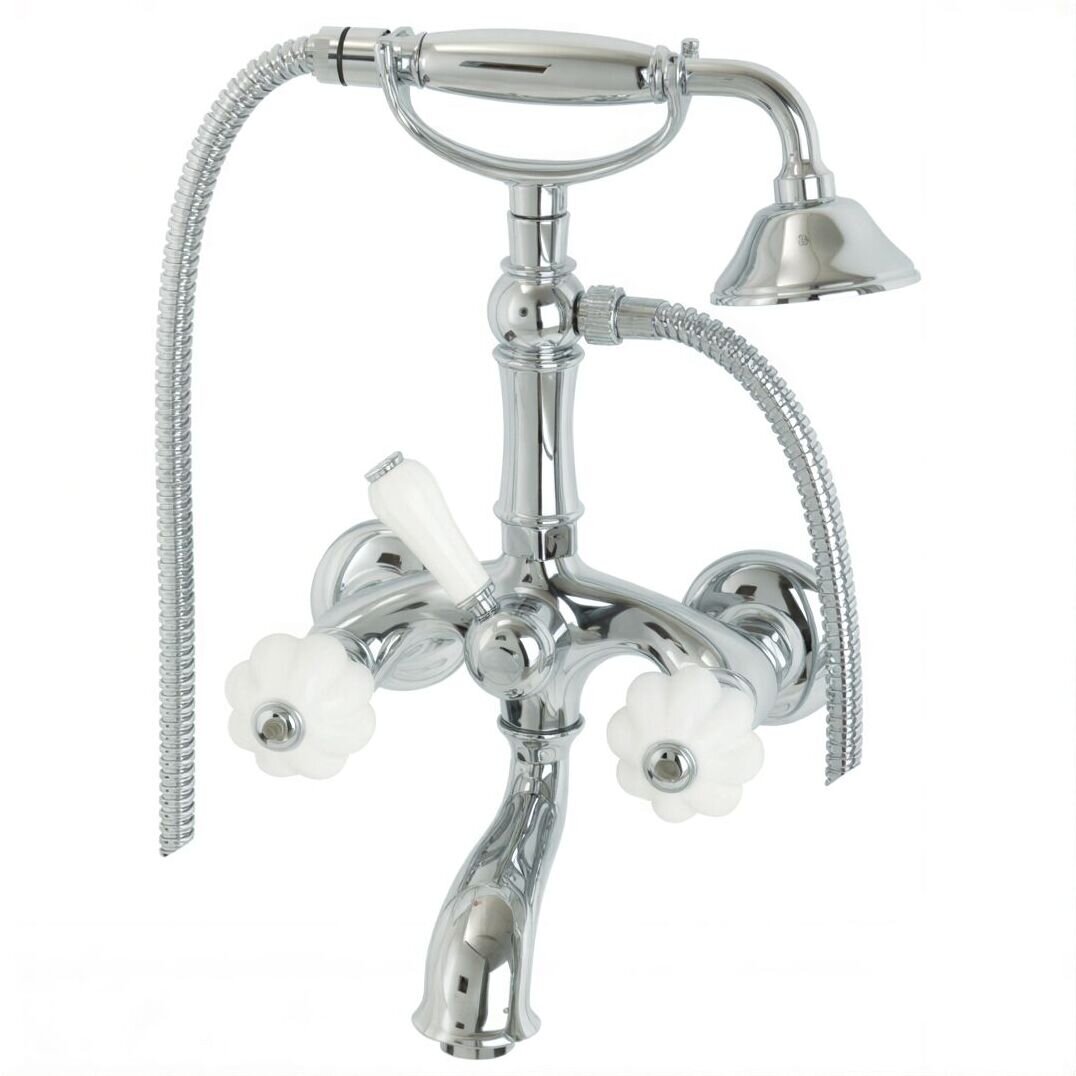 Изображение товара Смеситель Migliore Olivia 19004 ML.OLV-5802 для ванны и душа с гарнитуром, хром, ручки белая керамика Изображение товара Смеситель Migliore Olivia 19004 ML.OLV-5802 для ванны и душа с гарнитуром, хром, ручки белая керамика