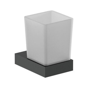 Изображение товара Стакан для зубных щеток Nofer Corinto 16931.N черный настенный из нержавеющей стали