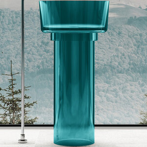 Изображение товара Раковина Abber Kristall AT2702Aquamarin, 45 х 45 см, слив в пол, цвет бирюзовый