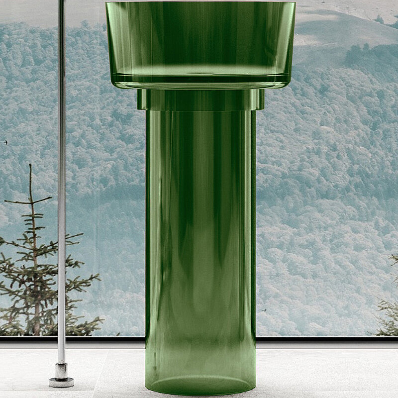 Изображение товара Раковина Abber Kristall AT2702Emerald-H 45x45 см напольная зелёная