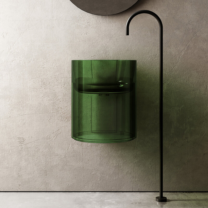 Изображение товара Раковина Abber Kristall AT2704Emerald, 42 см, подвесная, цвет зеленый