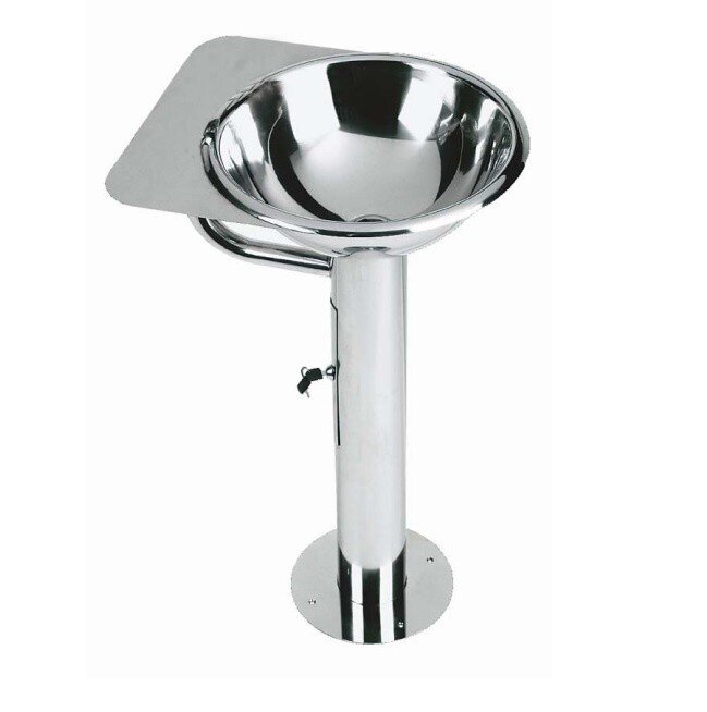 Изображение товара Раковина Nofer 40 см с пьедесталом из нержавеющей стали, испания