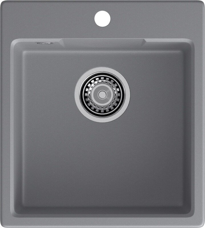 Изображение товара Кухонная мойка GranFest Urban GF-URBAN 644 из искусственного кварца, темно-серый, 44 х 49 см