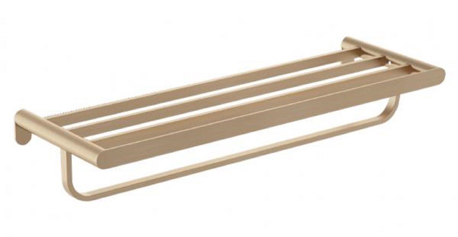 Изображение товара Полка для полотенец Nofer Verona 16843.G 60 см золото матовое стильная ванная