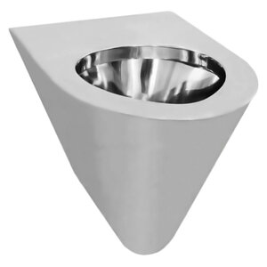 Изображение товара Унитаз приставной антивандальный Nofer, цвет нержавеющая сталь глянец, 13018.B