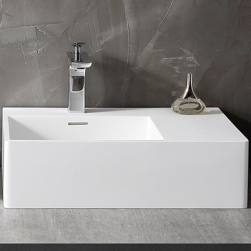 Изображение товара Раковина Abber Stein L/R 56 см, донный клапан, искусственный камень, цвет белый матовый, AS2644 L/AS2644 R