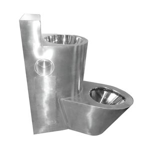 Изображение товара Унитаз с раковиной Nofer Combi 13124.L 66 см, унитаз слева, нержавеющая сталь матовая