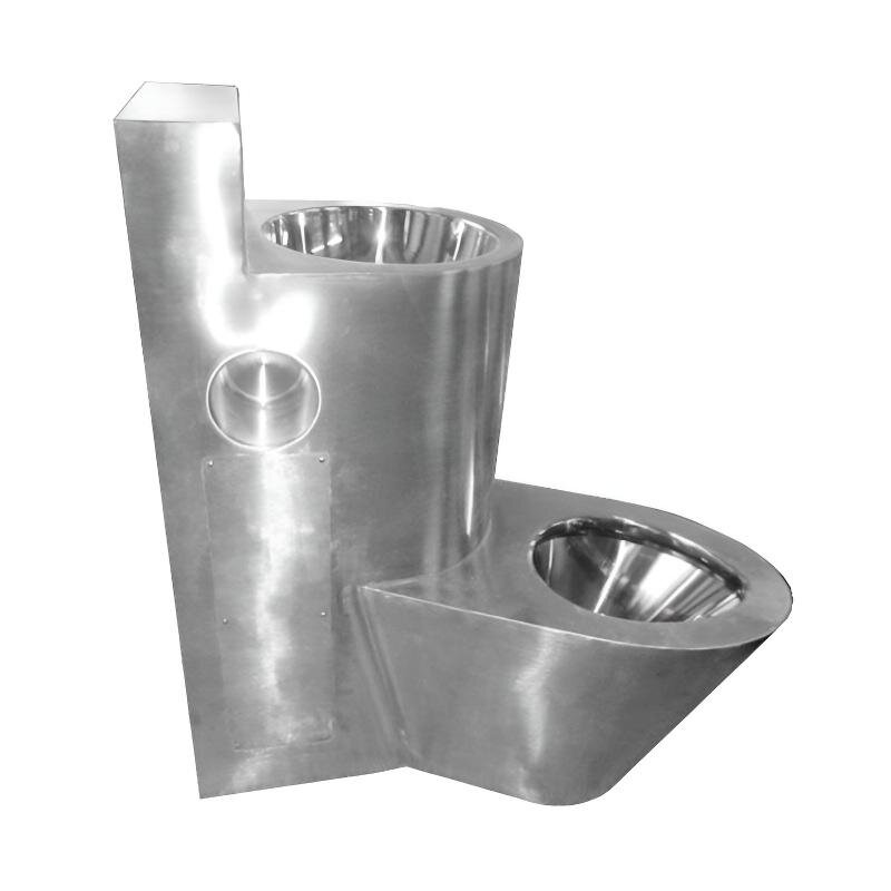 Изображение товара Унитаз-с раковиной Nofer Combi 13124.L 66 см матовая сталь