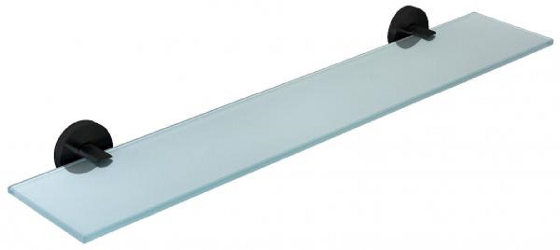 Изображение товара Полка для ванной комнаты Nofer Niza 60 см черный матовый из стекла и нержавеющей стали
