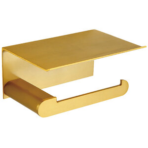 Изображение товара Держатель для туалетной бумаги Nofer Capri 16228.G, с полкой, цвет золото матовое