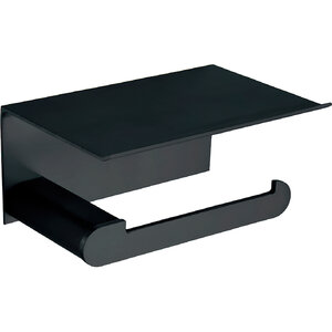 Изображение товара Держатель для туалетной бумаги Nofer Capri 16228.N, с полкой, цвет черный матовый